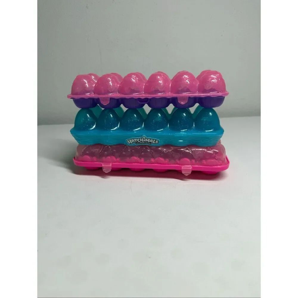 Hatchimals Set of 3 CollEGGtibles blue purple pink egg carton ONLY